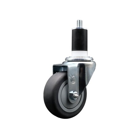Service Caster 3.5'' Thermoplastic Rubber Wheel Swivel 1-1/2'' Expanding Stem Caster SCC-EX20S3514-TPRB-112